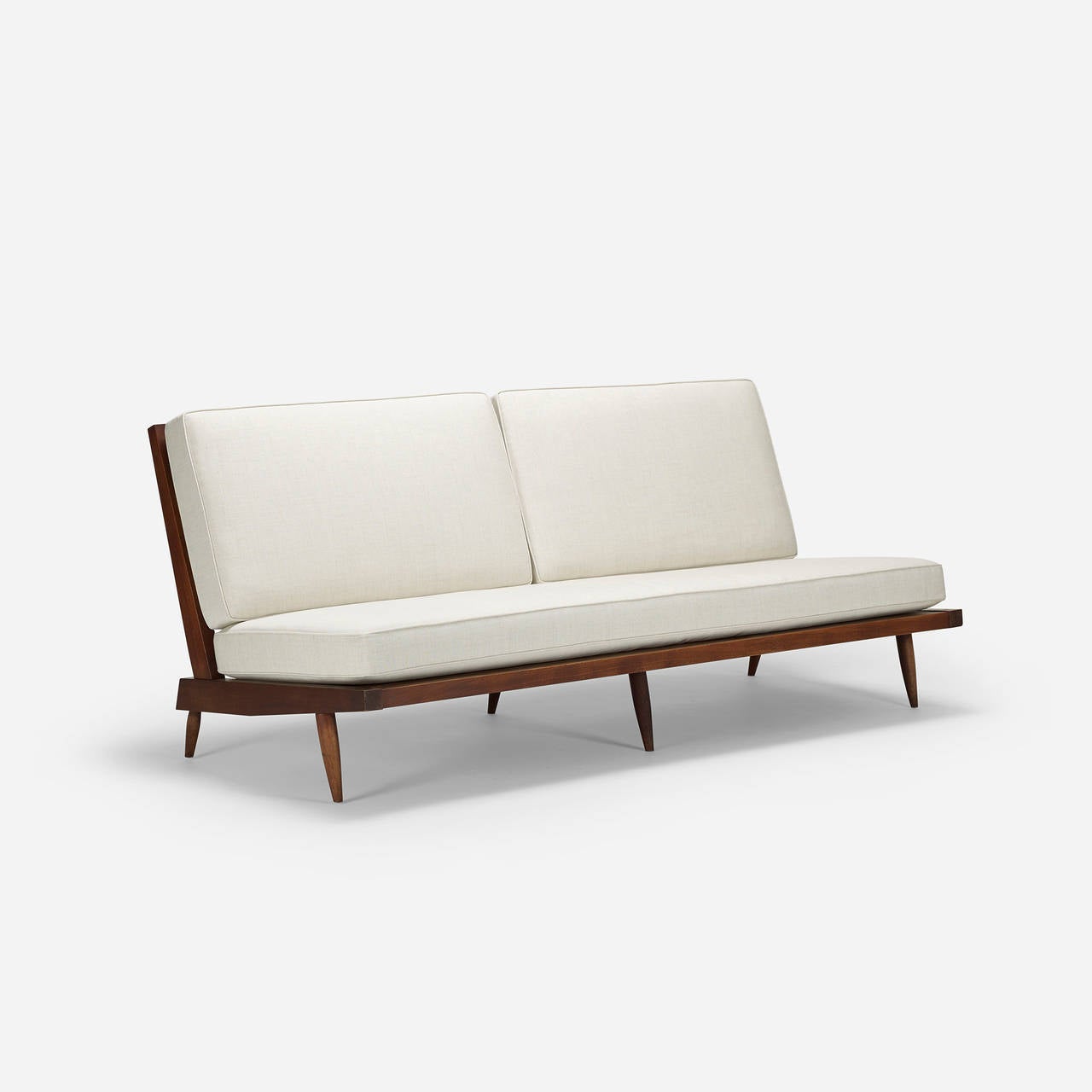 Settee by George Nakashima. Sold with a letter of authentication issued by Mira Nakashima.
