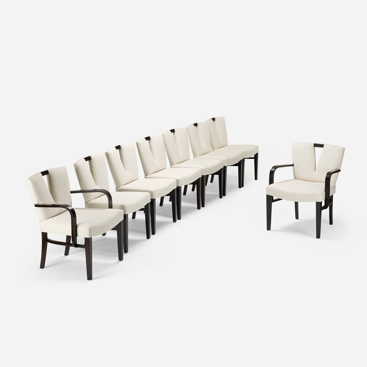 American Dining Chairs, Set of Eight by Paul Frankl for Johnson Furniture Company