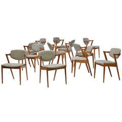Set of 12 dining chairs by Kai Kristiansen
