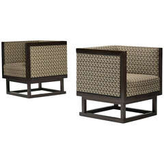 Cabinett Lounge Chairs Pair by Josef Hoffmann for Wittmann