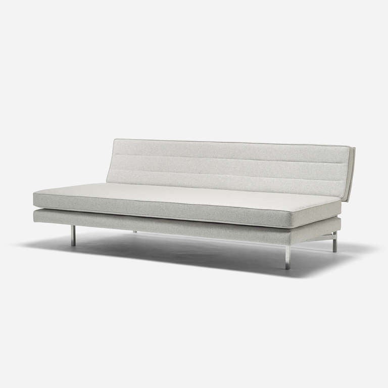 Seat pulls forward on counterbalanced rollers into a horizontal position.