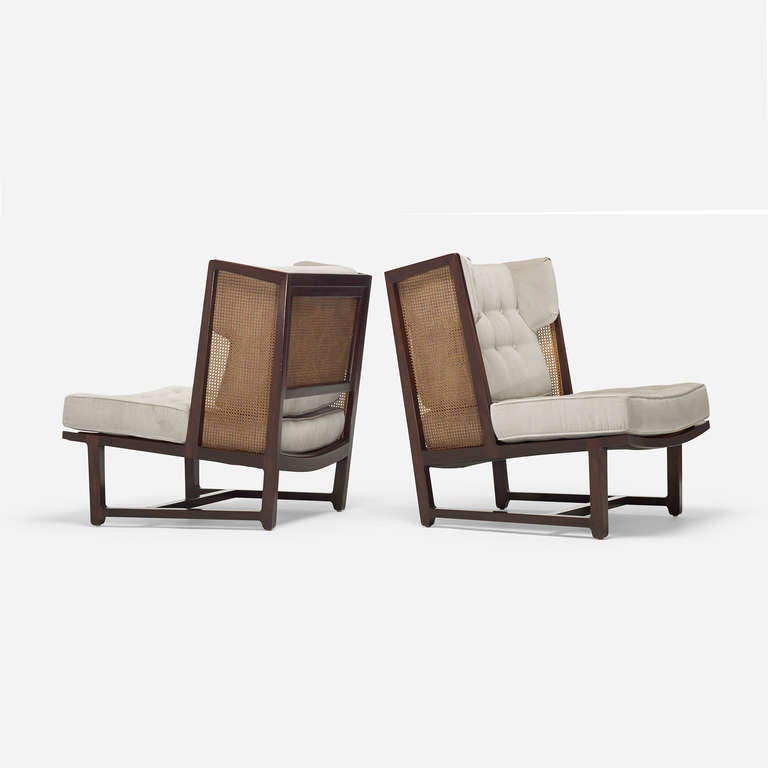American Wing Lounge Chairs, Model 6016 Pair by Edward Wormley for Dunbar