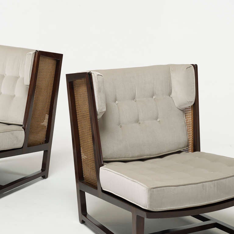 Wing Lounge Chairs, Model 6016 Pair by Edward Wormley for Dunbar In Excellent Condition In Chicago, IL