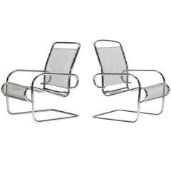 pair of French lounge chairs