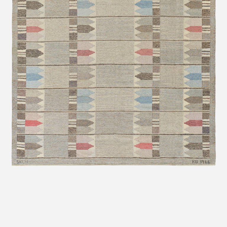 Flatweave Carpet by Kerstin Butler for Kristianstad Läns Hemslöjd In Good Condition For Sale In Chicago, IL