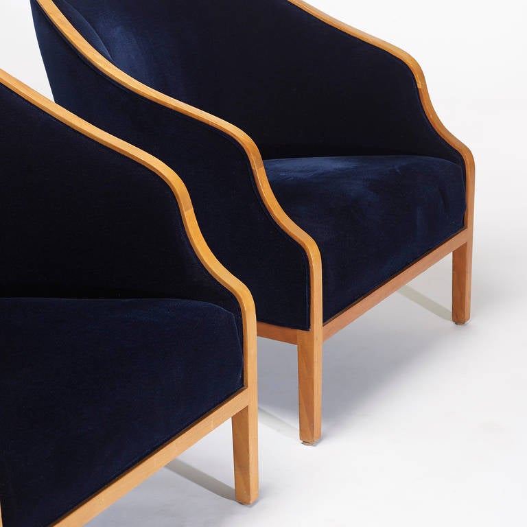 Club Chairs, Pair by Ward Bennett for Brickel Associates In Good Condition In Chicago, IL