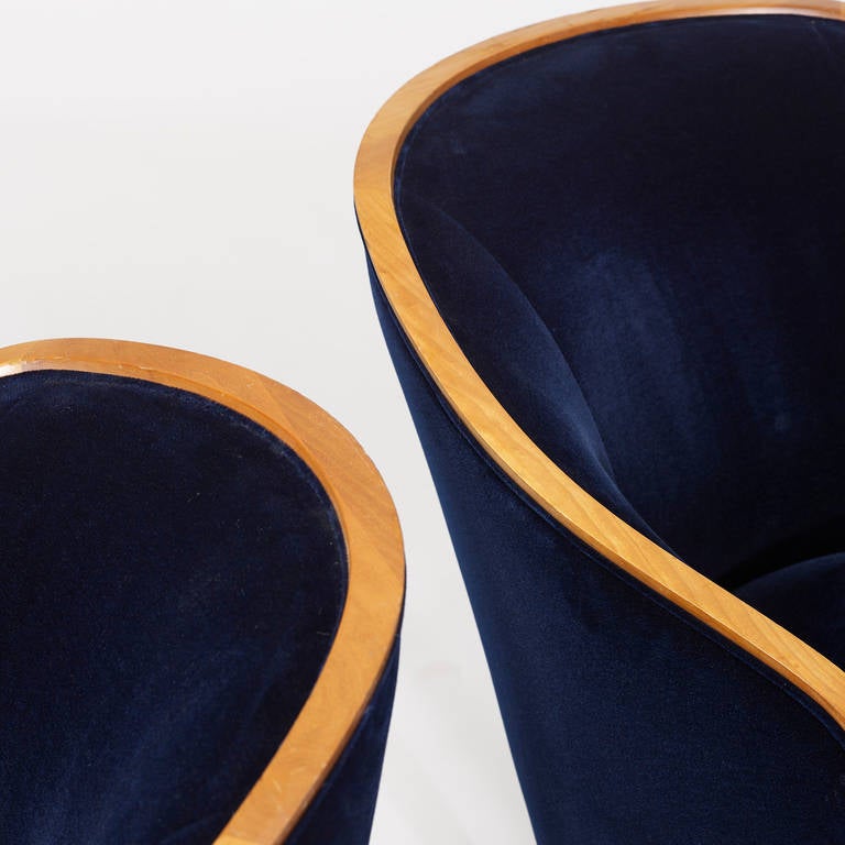 Late 20th Century Club Chairs, Pair by Ward Bennett for Brickel Associates