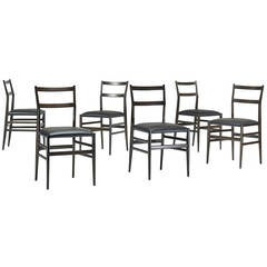 Set of Six Superleggera Chairs by Gio Ponti for Cassina