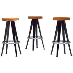 Stools, Set of Three after Jean Prouvé