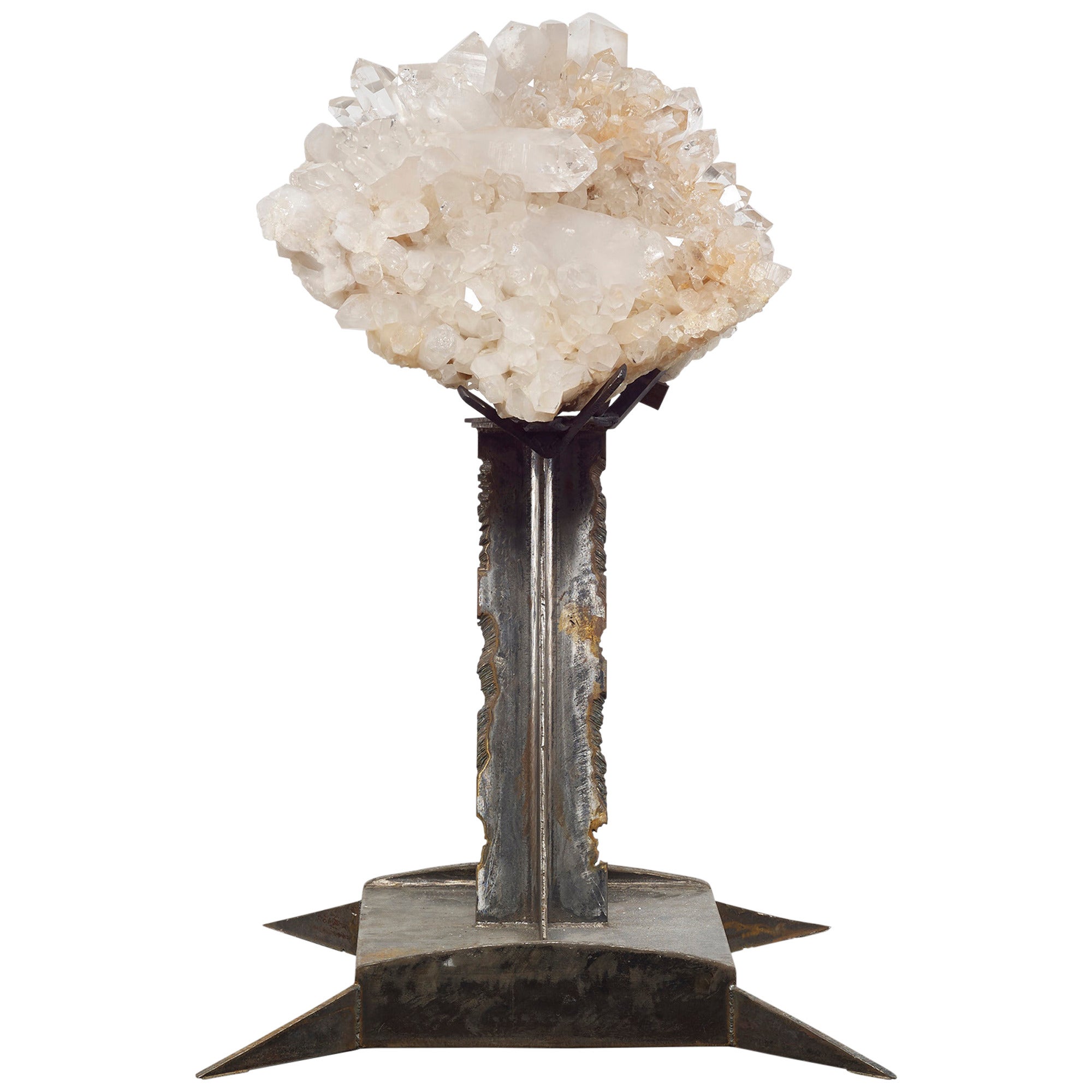 Massive Geological Quartz Cluster on Base For Sale