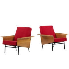 G10 Lounge Chairs, Pair by Pierre Guariche for Airborne International