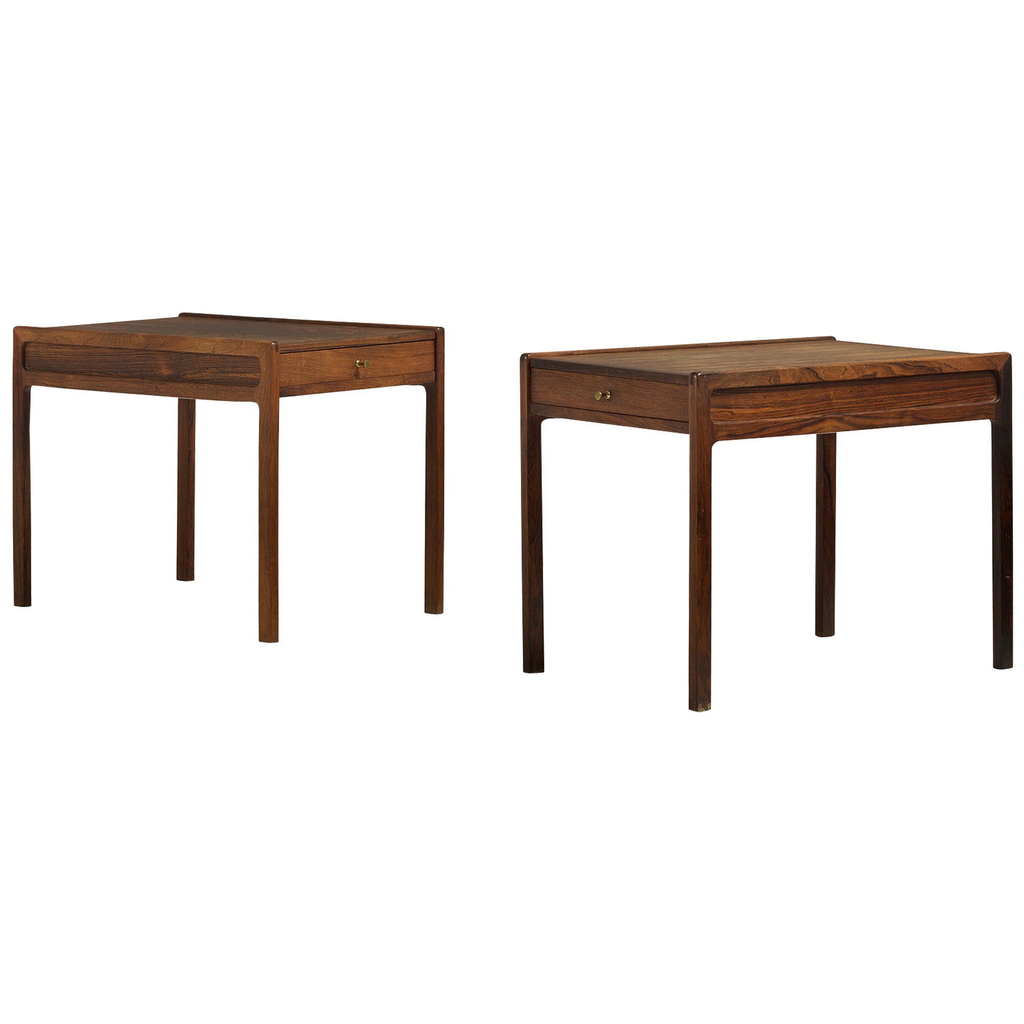 end tables, pair by Helge Vestergaard Jensen for Jason Møbler For Sale