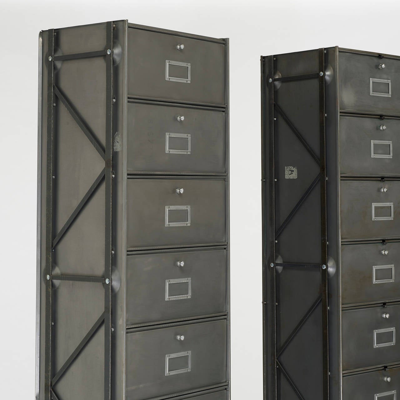 French Industrial cabinets, pair For Sale