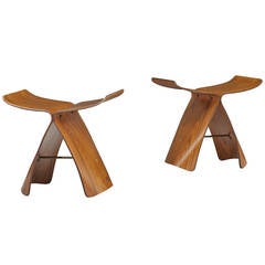 Butterfly Stools, Pair by Sori Yanagi