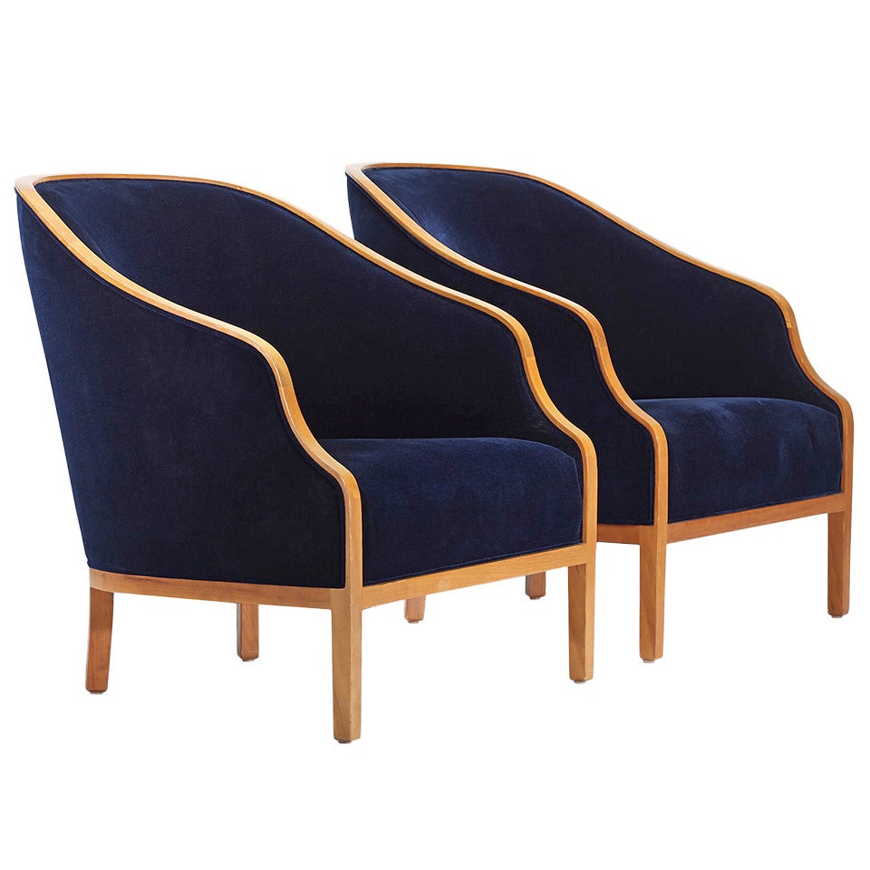 Club Chairs, Pair by Ward Bennett for Brickel Associates