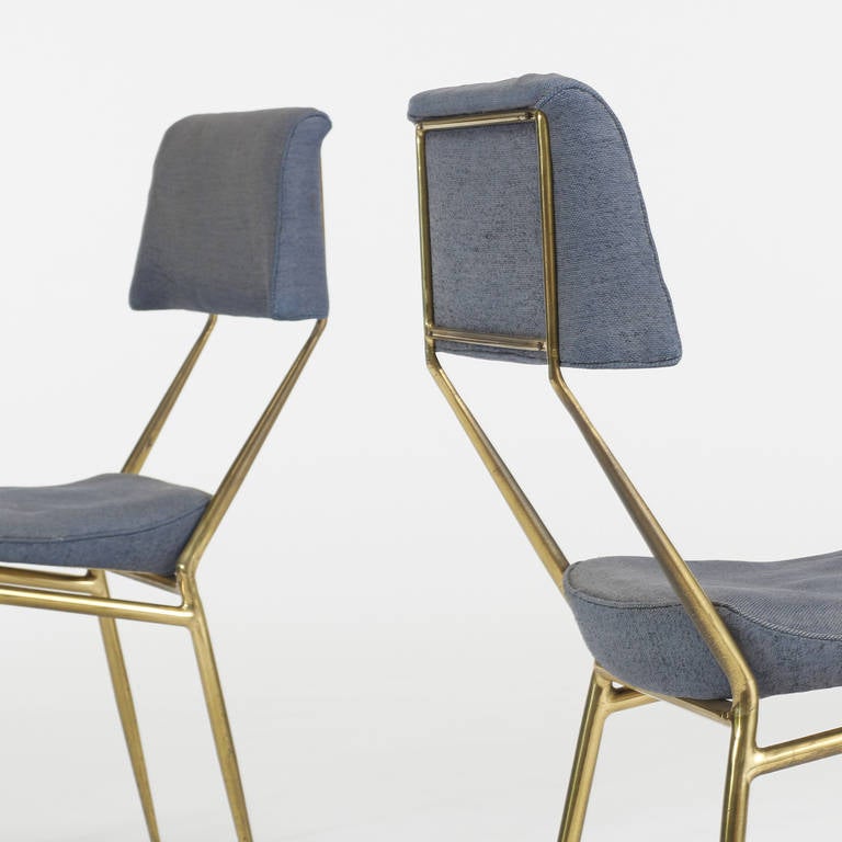 Brass Italian chairs, pair