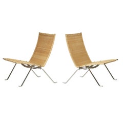 PK 22 chairs, pair by Poul Kjaerholm
