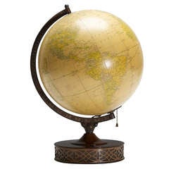 Art Deco illuminated globe lamp