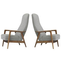 reclining lounge chairs, pair by Alf Svensson for DUX