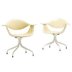Swaged Leg chairs model MAF, pair by George Nelson & Associates