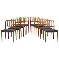 Niels O. Møller for J. L. Moller Dining Chairs, Model 83, Set of Eight