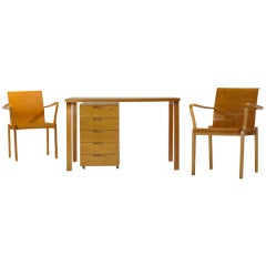 Pair Of Chairs, L-leg Desk And Return By Alvar Aalto