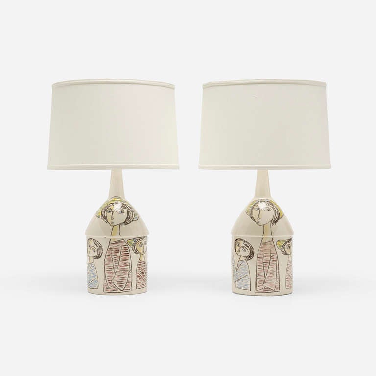 Italian Table Lamps, Pair by Marcello Fantoni