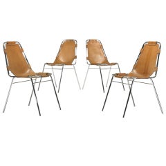 set of four chairs from Les Arcs, Savoie by Charlotte Perriand