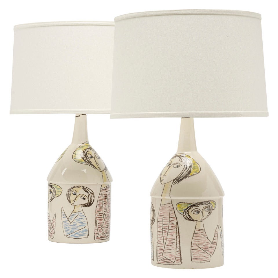 Table Lamps, Pair by Marcello Fantoni