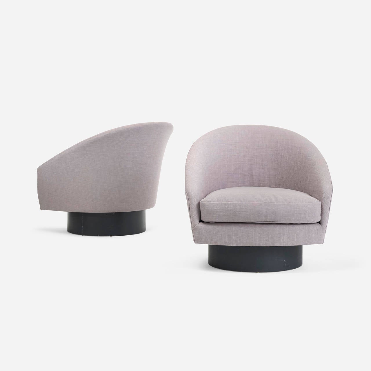 Lacquered Swivel Lounge Chairs, Pair by Adrian Pearsall for Craft Associates