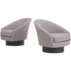 Swivel Lounge Chairs, Pair by Adrian Pearsall for Craft Associates