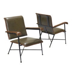 lounge chairs, pair by Jacques Adnet