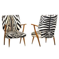 Italian lounge chairs, pair