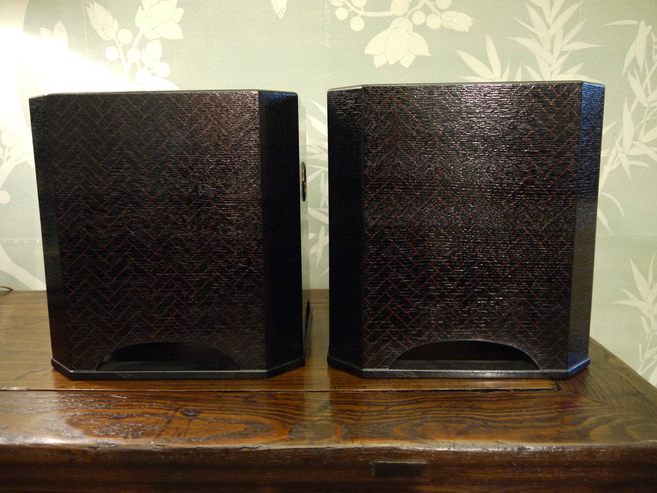 Lacquered Pair of Vintage Japanese Hibachis