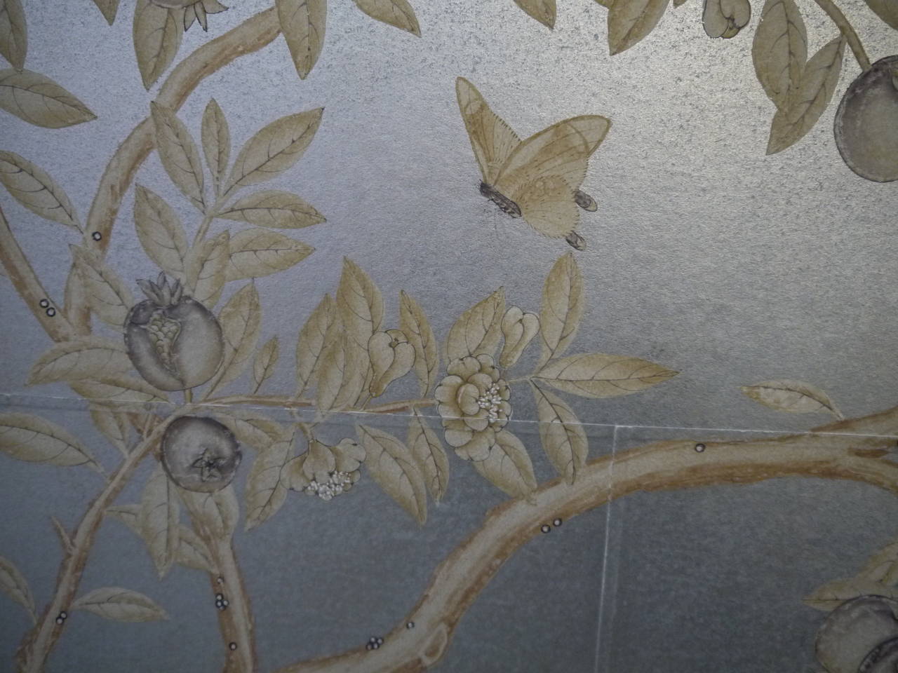 Contemporary Handpainted Gracie Chinese Wallpaper Painting