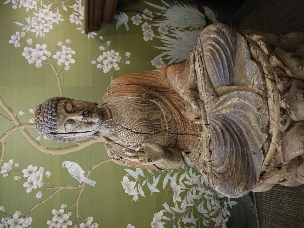Huge Antique Buddha In Good Condition In New York, NY