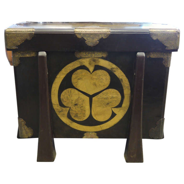 Large Japanese 19th Century Storage Chest For Sale