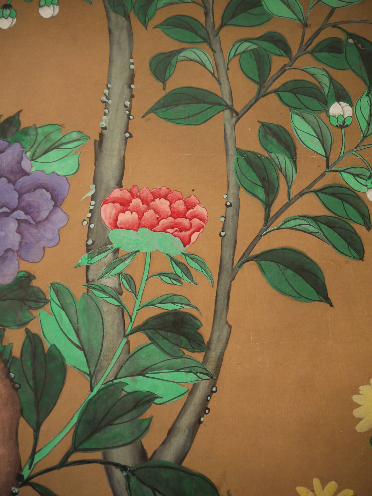 19th Century Antique Chinese Wallpaper Section