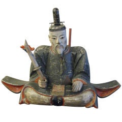 Antique Large and Unusual Japanese Seated Figure