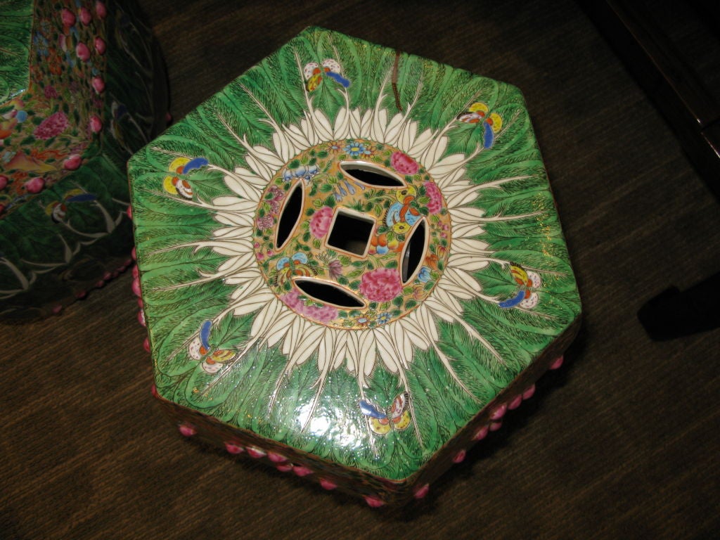 20th Century Pair of Chinese Cabbage Leaf Garden Seats