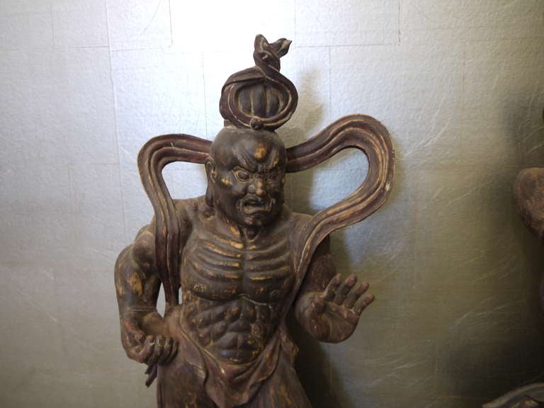 Large Pair of Japanese Guardian Figures im Zustand „Gut“ im Angebot in New York, NY
