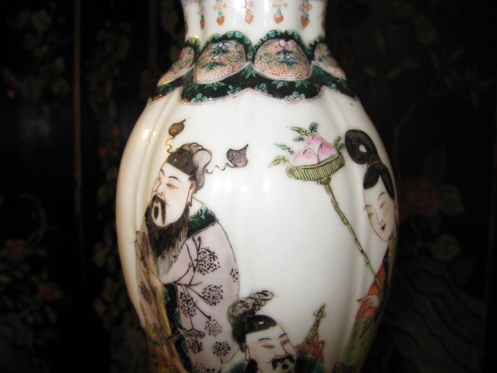 19th Century Chinese Famille Verte Vase, as Lamp 3