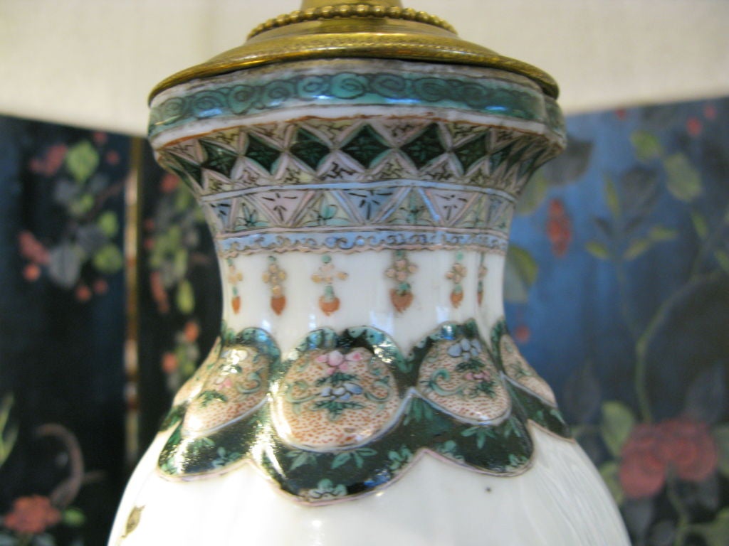 19th Century Chinese Famille Verte Vase, as Lamp 4