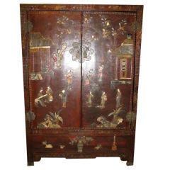 Antique 18th Century Chinese Lacquer Cabinet
