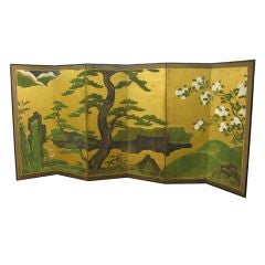Antique Japanese Six-Panel Screen 12