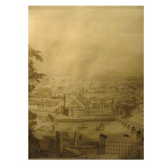 "Views of London" French Antique Wallpaper Panel