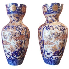 Pair of Massive Imari Vases