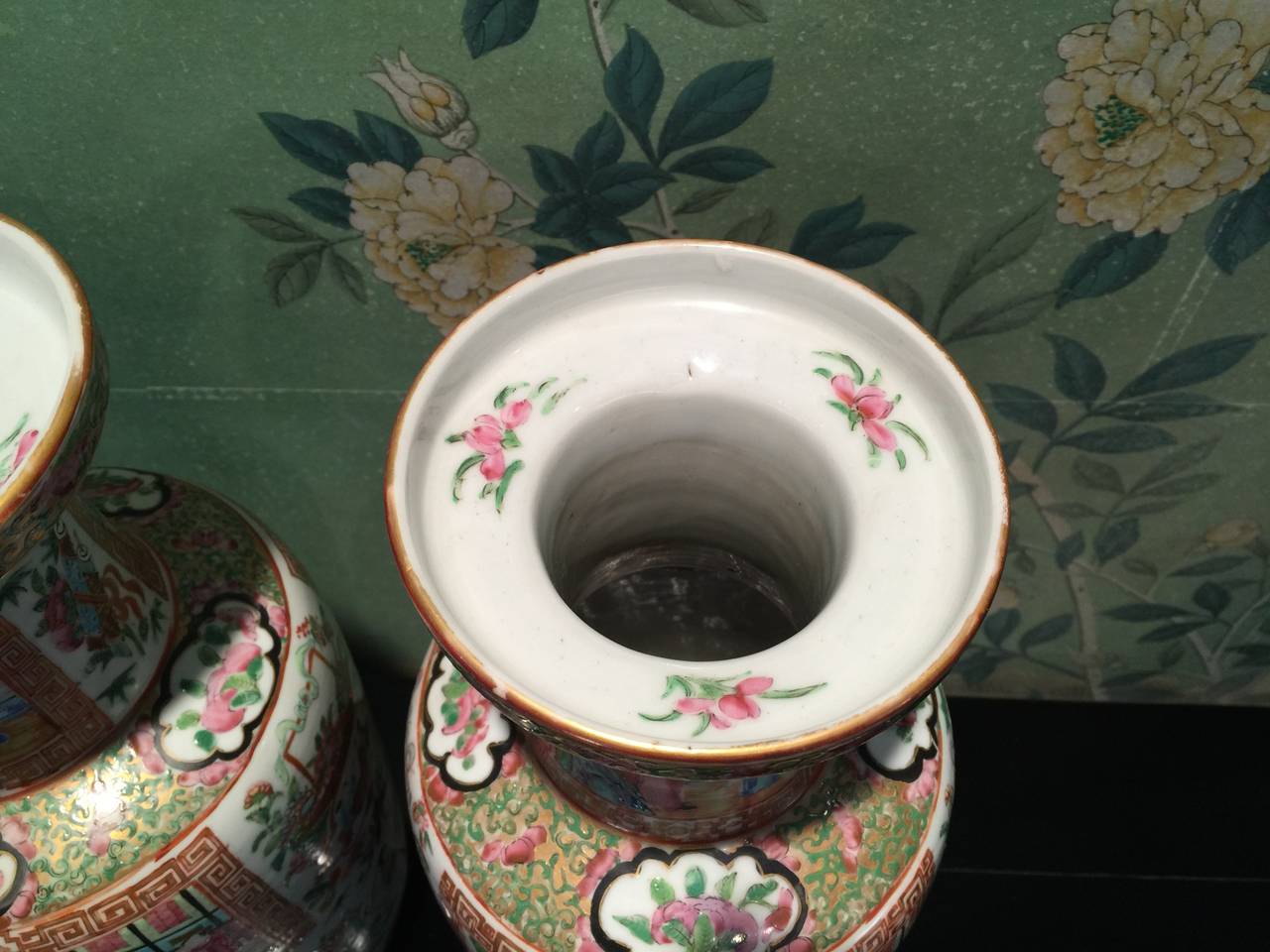 Pair of 19th Century, Chinese Rose Medallion Vases