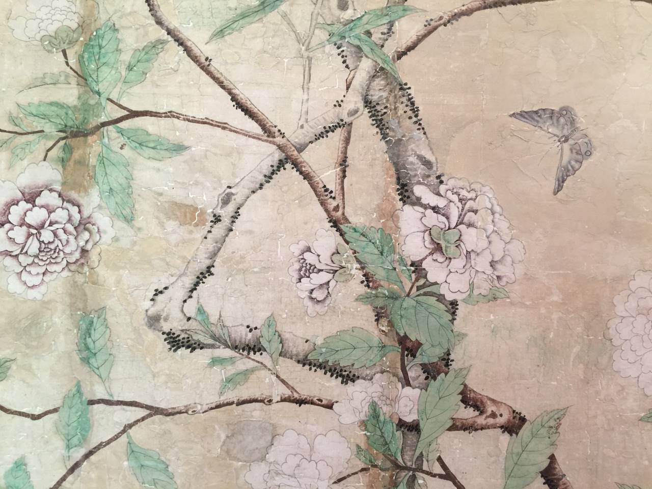 Framed 18th Century Chinese Wallpaper Panel For Sale 2