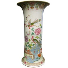 Chinese Famille Rose Beaker Shaped Vase